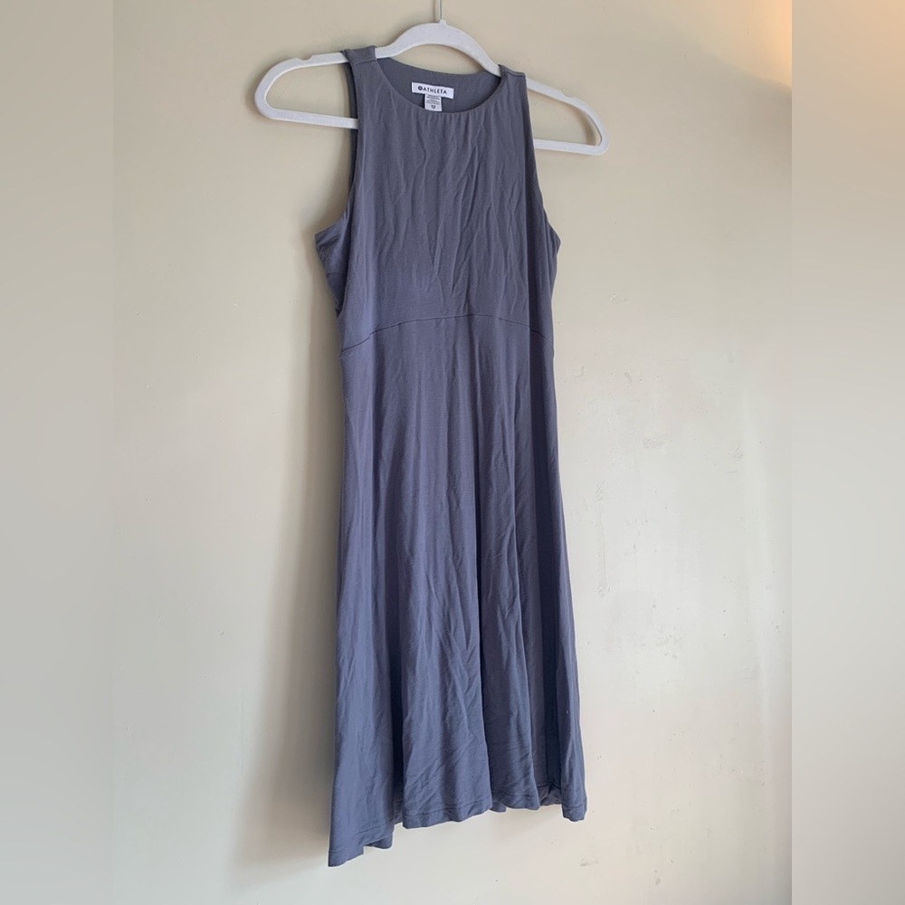 Athleta Sleeveless Dress Short Women Size XS Grey Purple Athletic Clothing
